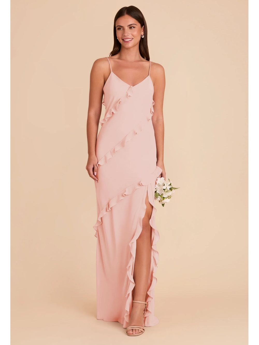 Birdy Grey Valentina Chiffon Dress — Blush Pink